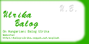 ulrika balog business card